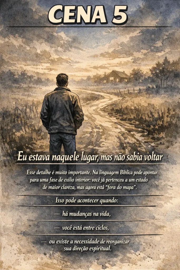 Homem parado em uma estrada sem saber o caminho de volta representando mudança, direção e jornada espiritual